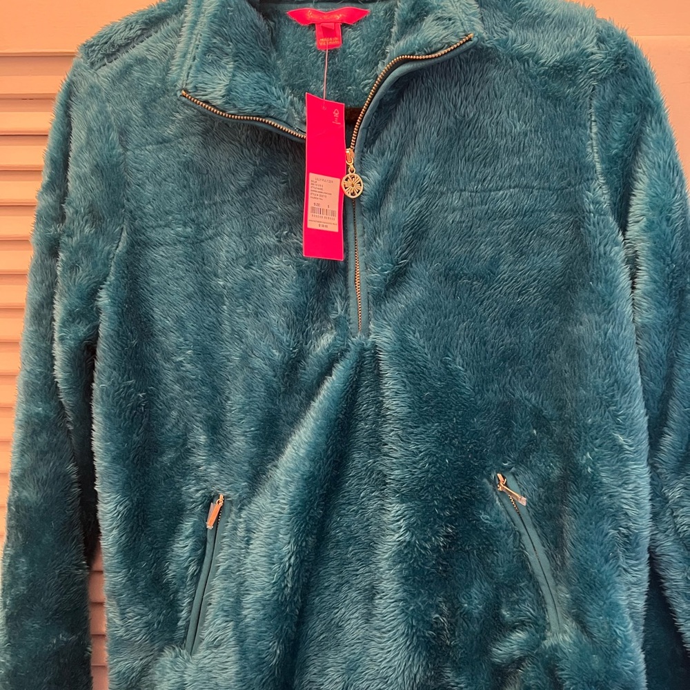 Lilly Pulitzer Turquoise Teddy Jacket